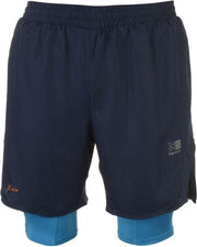Karrimor 2 in 1 Runningshort sportbroek - maat S - Heren - Donker blauw