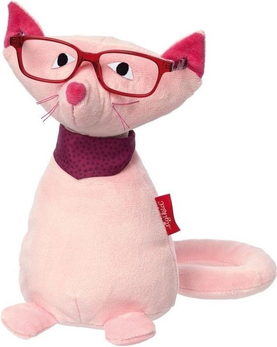 Pluche brillen drager kat/poes voor meisjes - Brillenhouder roze poesje voor kinderen