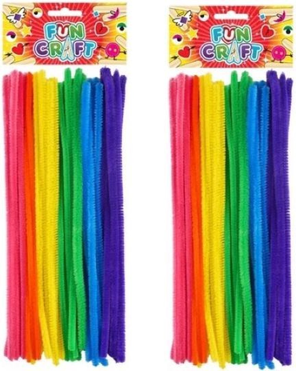 2 pakjes Chenille draad  30 cm multicolor