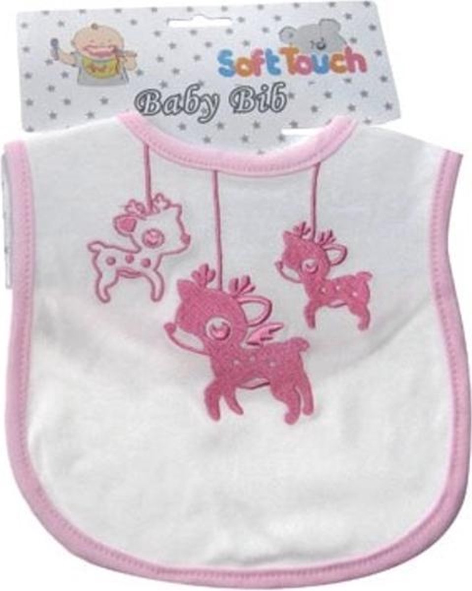 Soft Touch slabbetje "Hobbelpaardje" roze