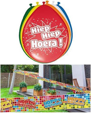HAPPY BIRTHDAY PARTY! | Hiep Hiep Hoera | Afzetlint | Ballonnen | Verjaardag | Gekleurd | Happy Birthday | Party