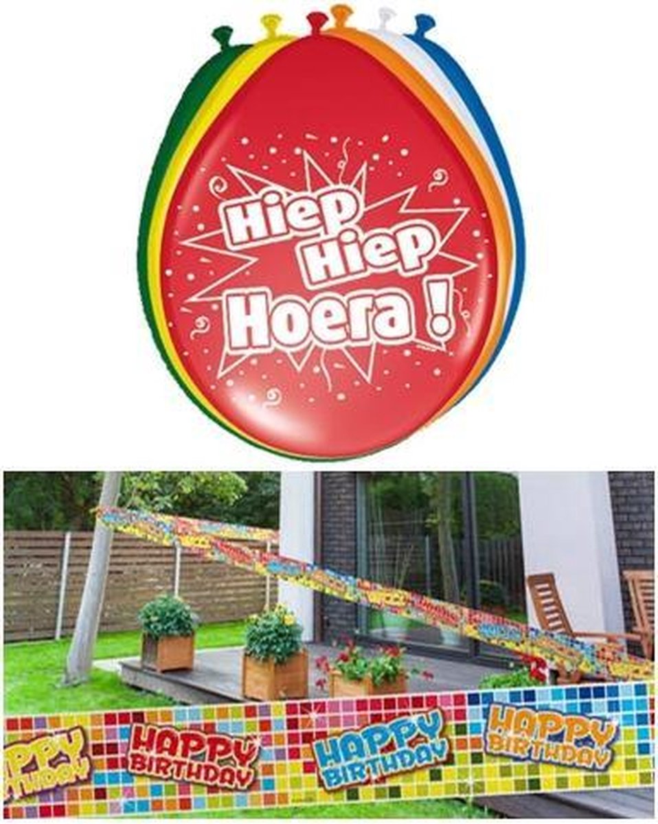 HAPPY BIRTHDAY PARTY! | Hiep Hiep Hoera | Afzetlint | Ballonnen | Verjaardag | Gekleurd | Happy Birthday | Party