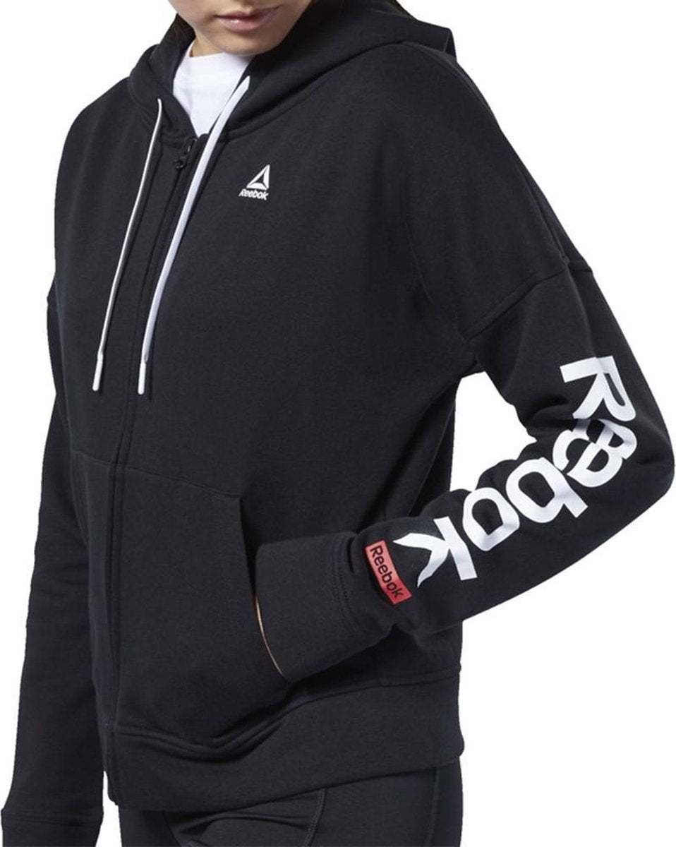 Reebok - Linear Logo Fullzip - Hoodie - Dames - Zwart