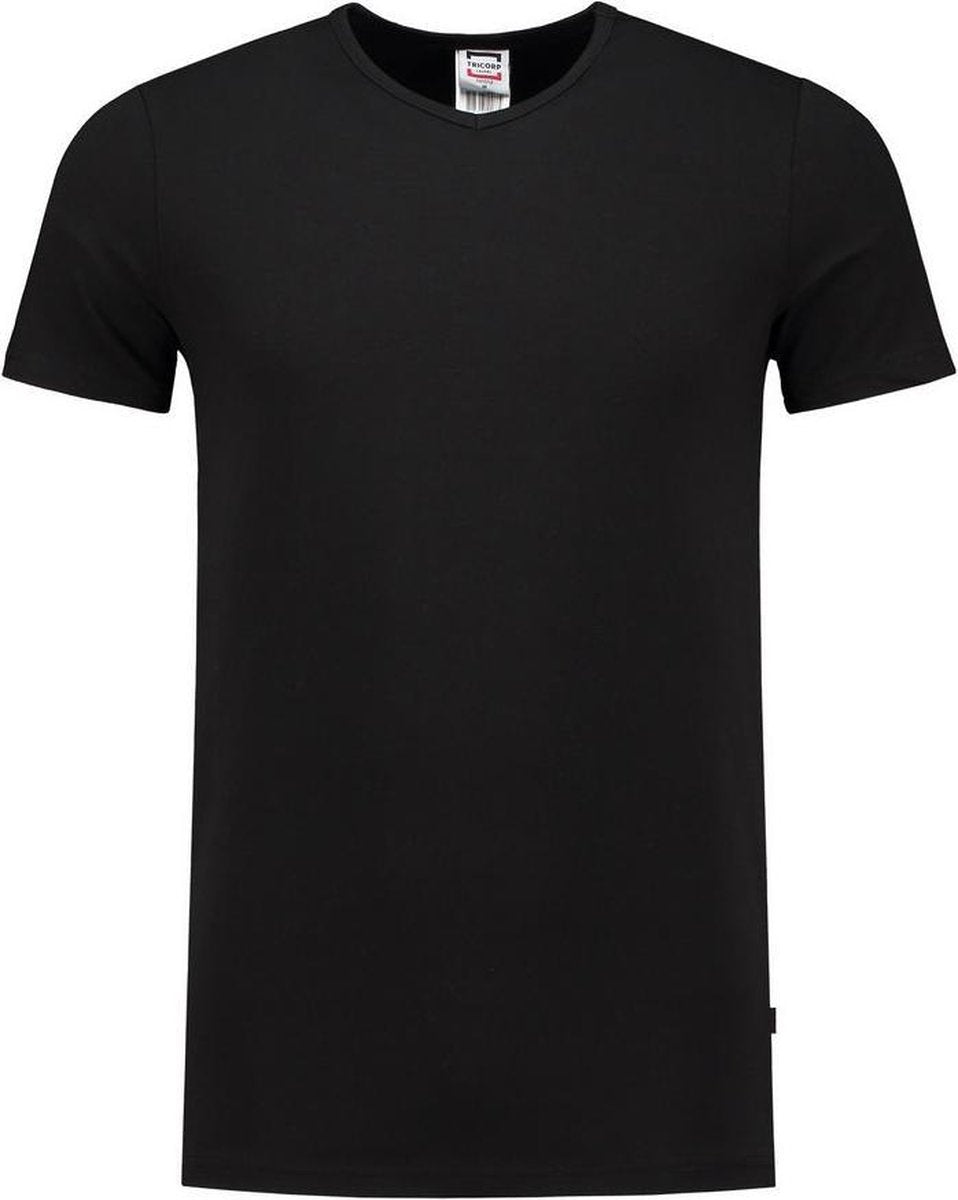 Tricorp 101012 T-Shirt Elastaan Slim Fit V Hals Zwart maat XXL