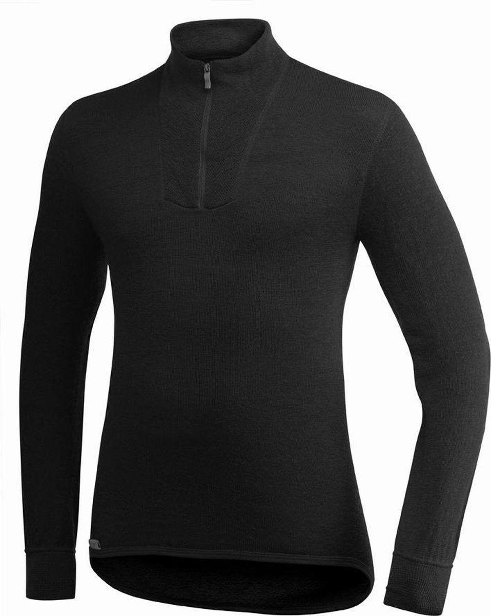 Woolpower Zip Turtleneck 200 merino ondergoed zwart Maat M
