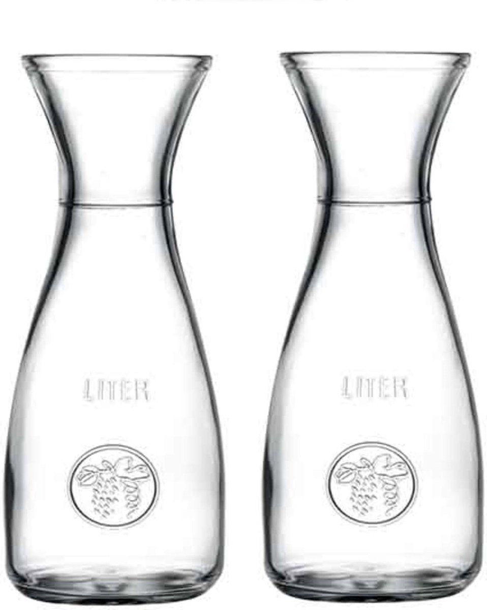 Set van 6x stuks glazen water karaffen 1 liter