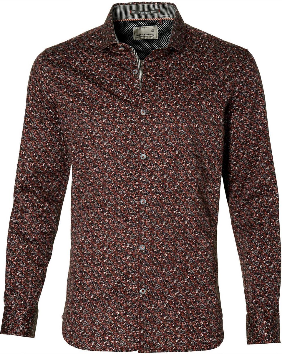 No Excess Overhemd - Modern Fit - Brique - 3XL Grote Maten