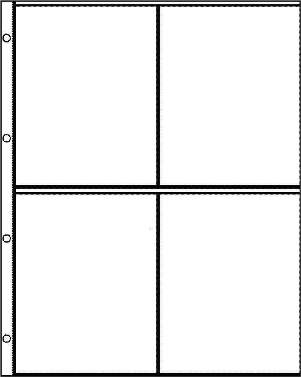 Hartberger Systeemblad S-2x2 met 4 vakken ( 113 x 147 mm) 5 stuks insteekhoezen - insteekbladen voor de verzamelaar! - ansichtkaarten - zendkaarten - kaarten - prentbrief - prentbriefkaarten - briefkaart - post - poststuk - poststukken