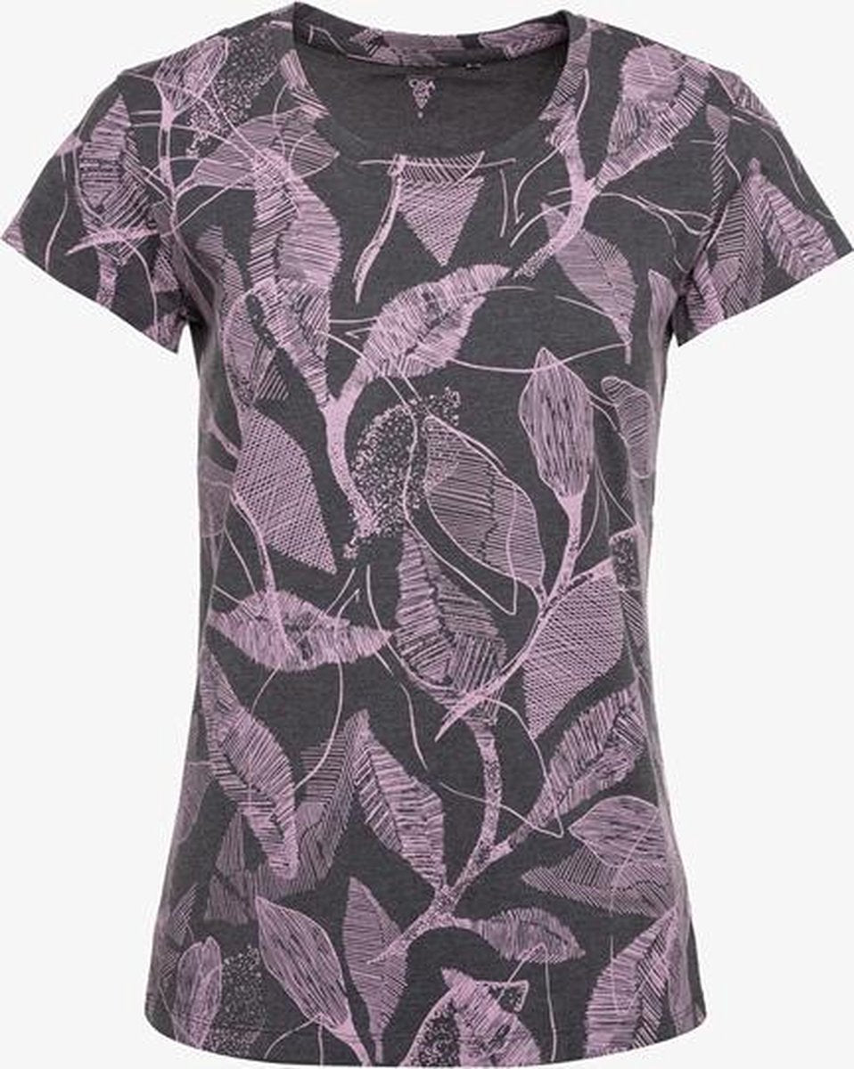 Osaga dames sport T-shirt met bloemenprint - Grijs - Maat L