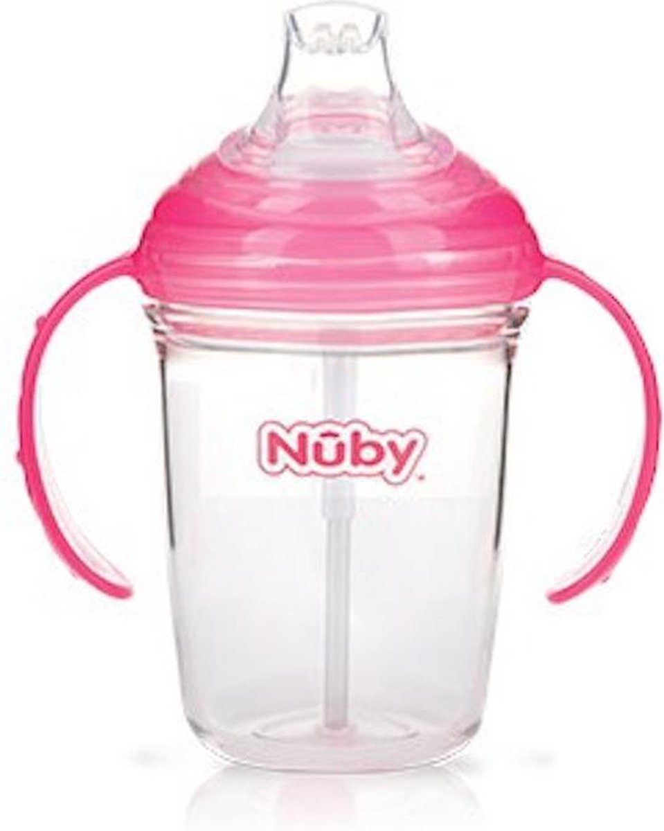 Nuby Antilekbeker Met Handvatten Tritan 240ml Roze 6m+