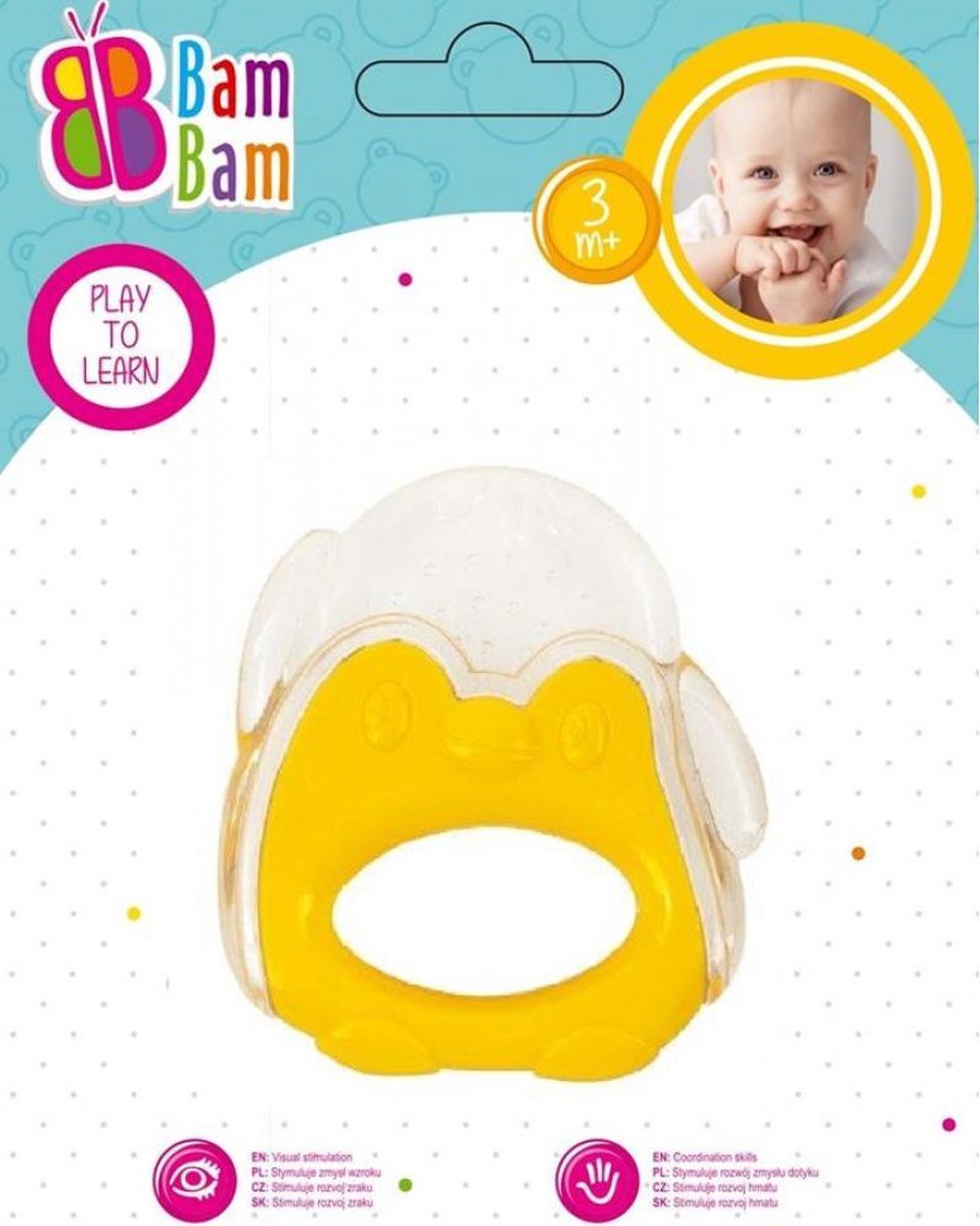 Bam Bam koelbijtring - Baby - Pinguïn - gevuld met watergel