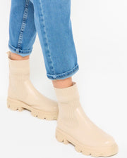Boots met sleehak - Beige