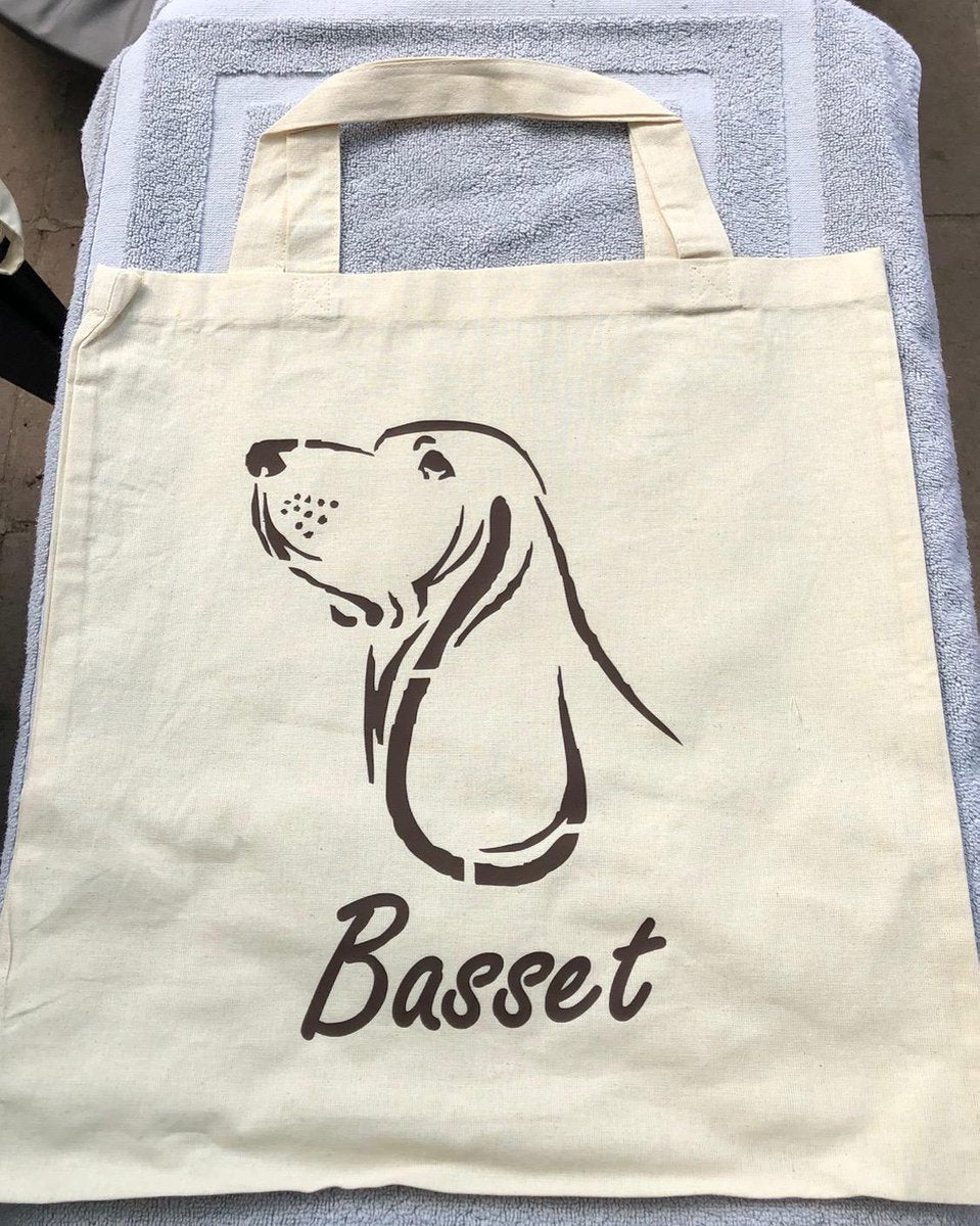 Katoenen tas Basset hond