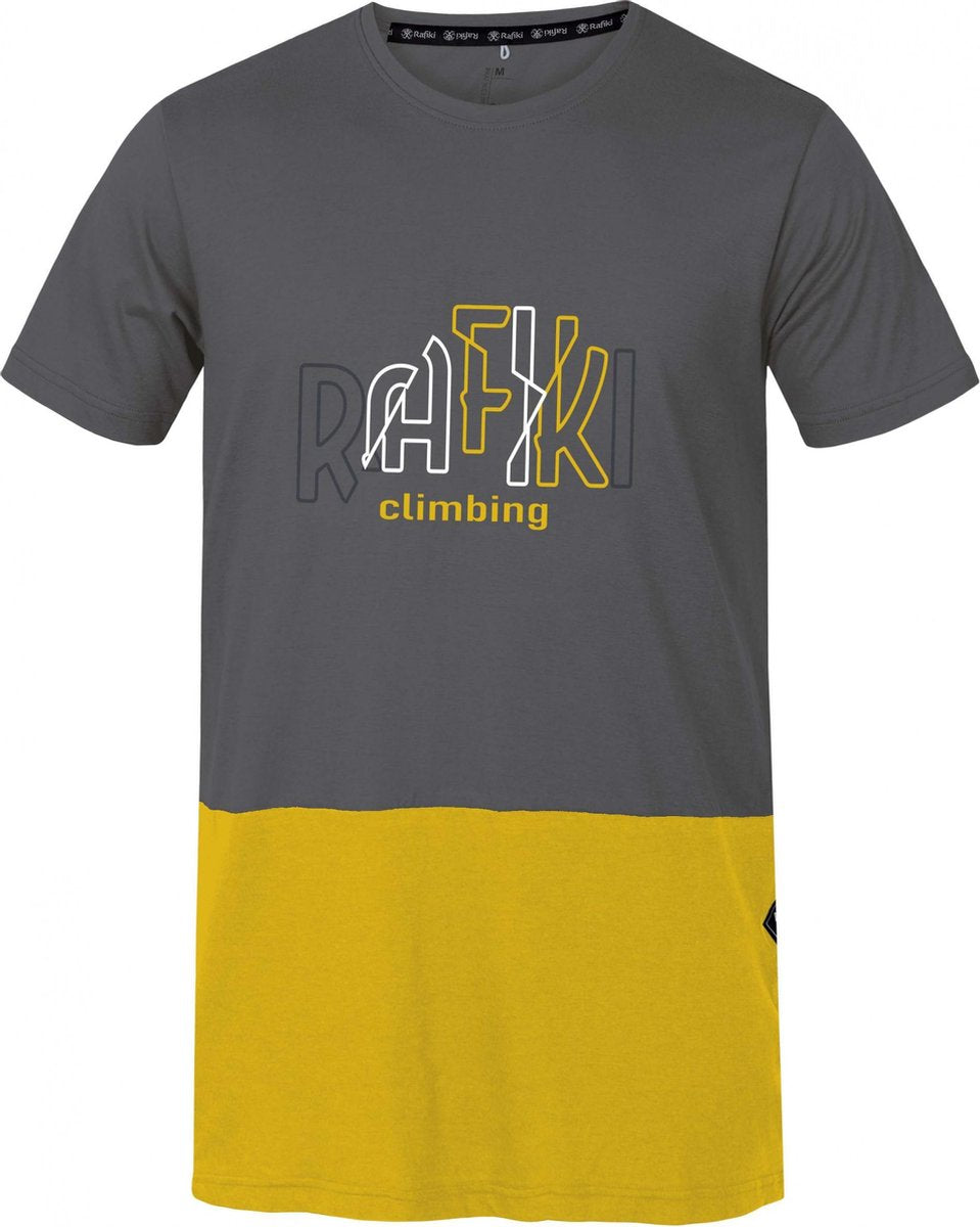 Rafiki T-shirt Rafiki Heren Modal/cotton Geel/grijs Maat S