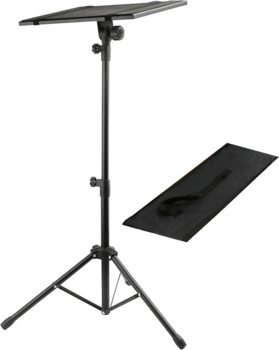 Beamertafel - Zwart - Inclusief Opbergzak - In Hoogte Verstelbaar en Opklapbaar - Lichtgewicht - Anti-slip - Tripod - Laptopstandaard - Metaal - 45 tot 115 cm