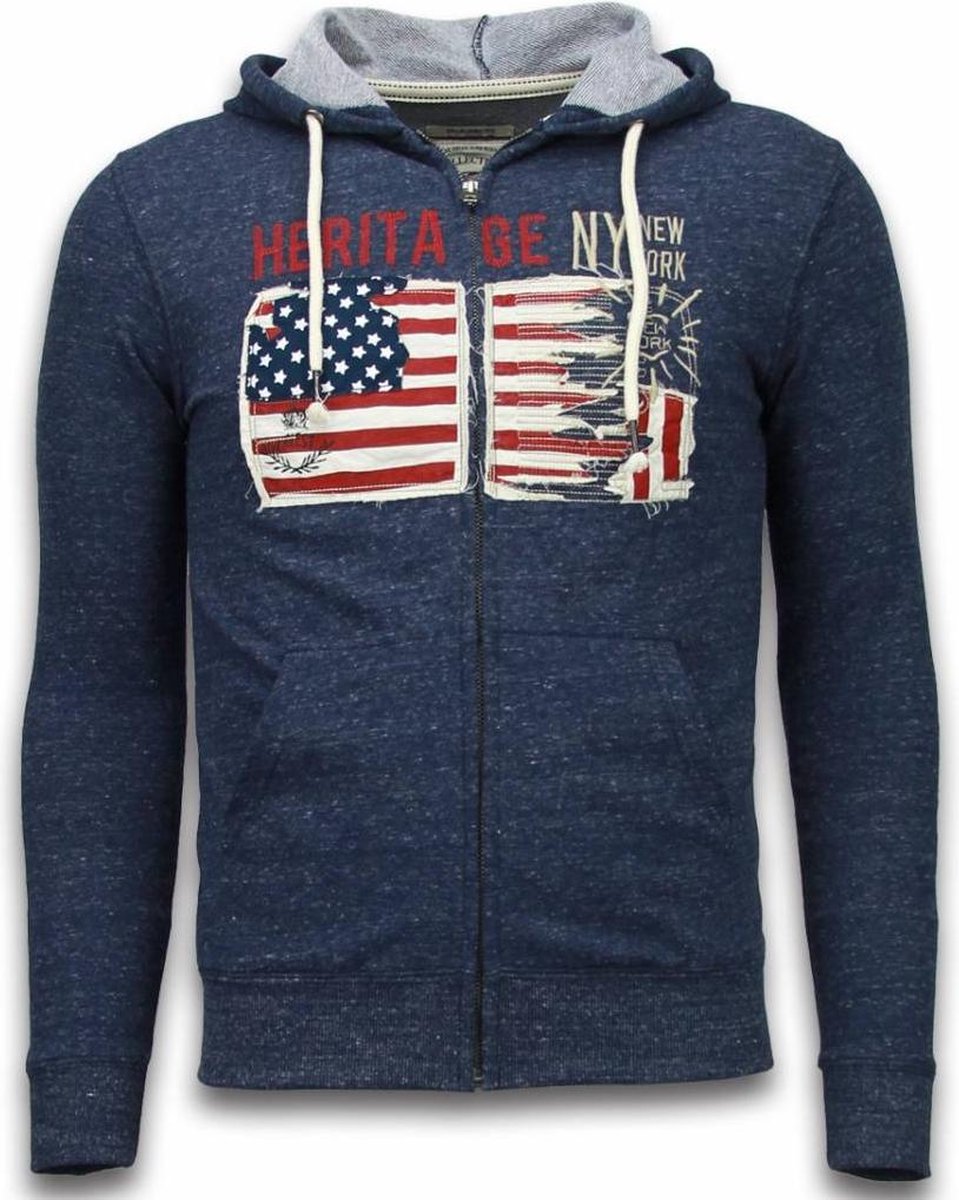Enos Casual Vest - Embroidery American Heritage - Blauw - Maat: M
