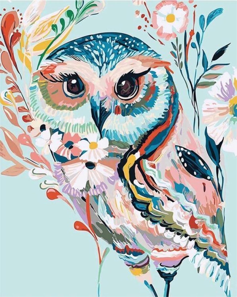 Diamond Painting - Vriendelijke Uil – 40 x 50 cm – Pakket voor Volwassenen - Kado Tip.