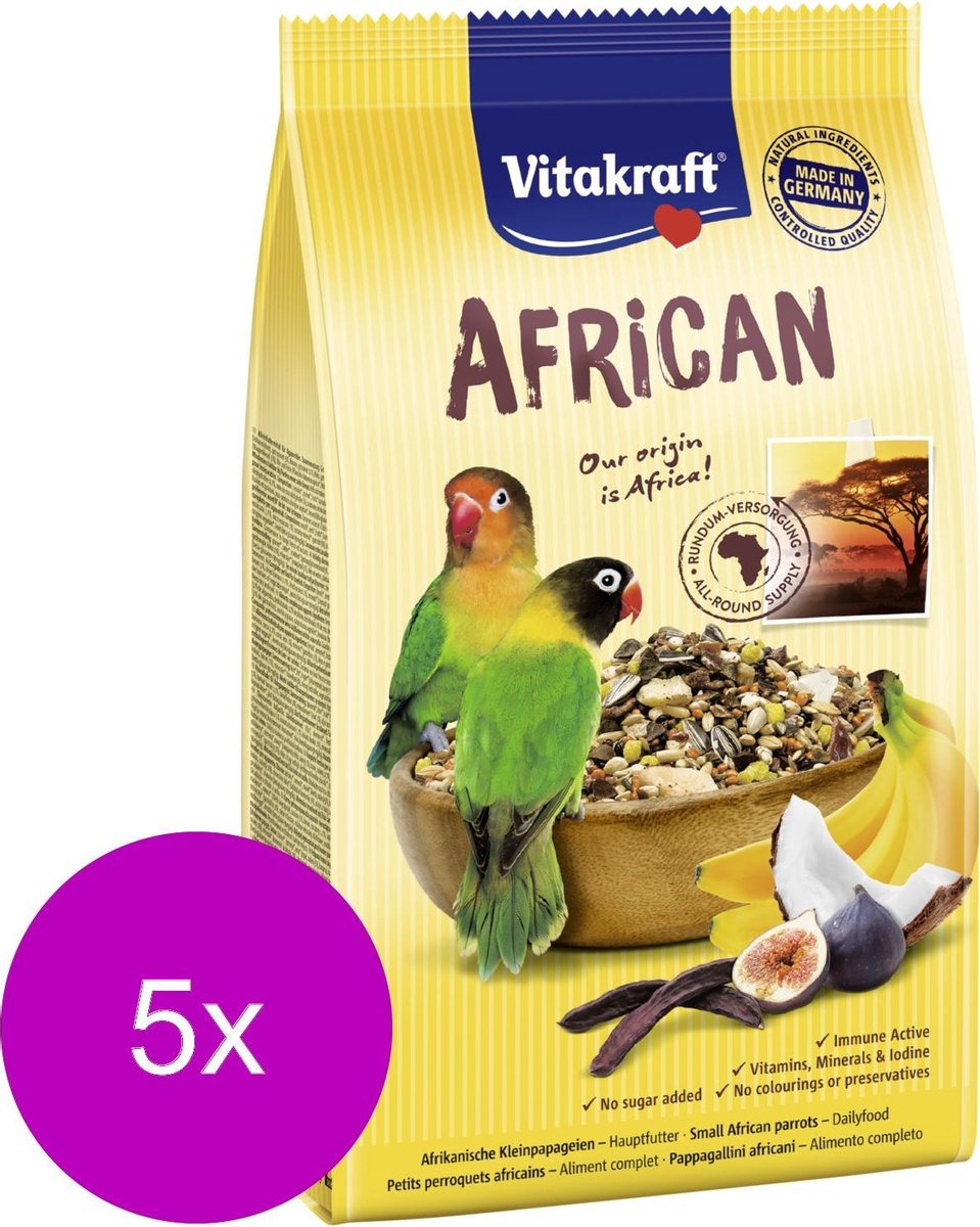 Vitakraft African Agapornidenvoer - Vogelvoer - 5 x 750 g