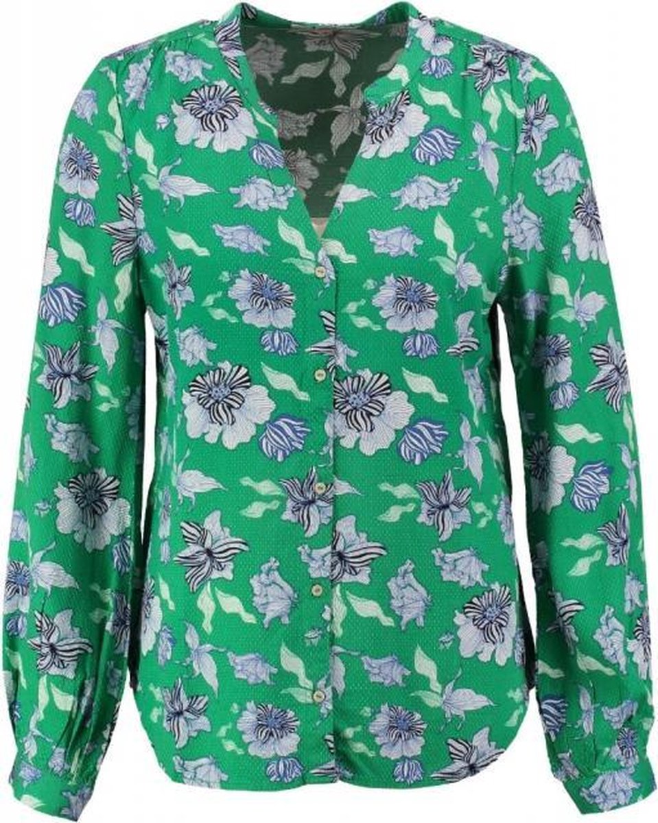 Garcia soepele groene structure blouse van stevig viscose - Maat S