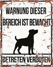 D&D Waakbord / Warning sign square jack russel de Wit 20x25cm