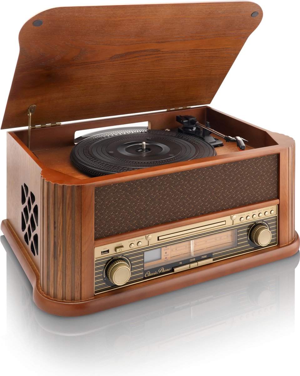 Classic Phono TCD-2500 - Platenspeler - Retro - Met ingebouwde speakers