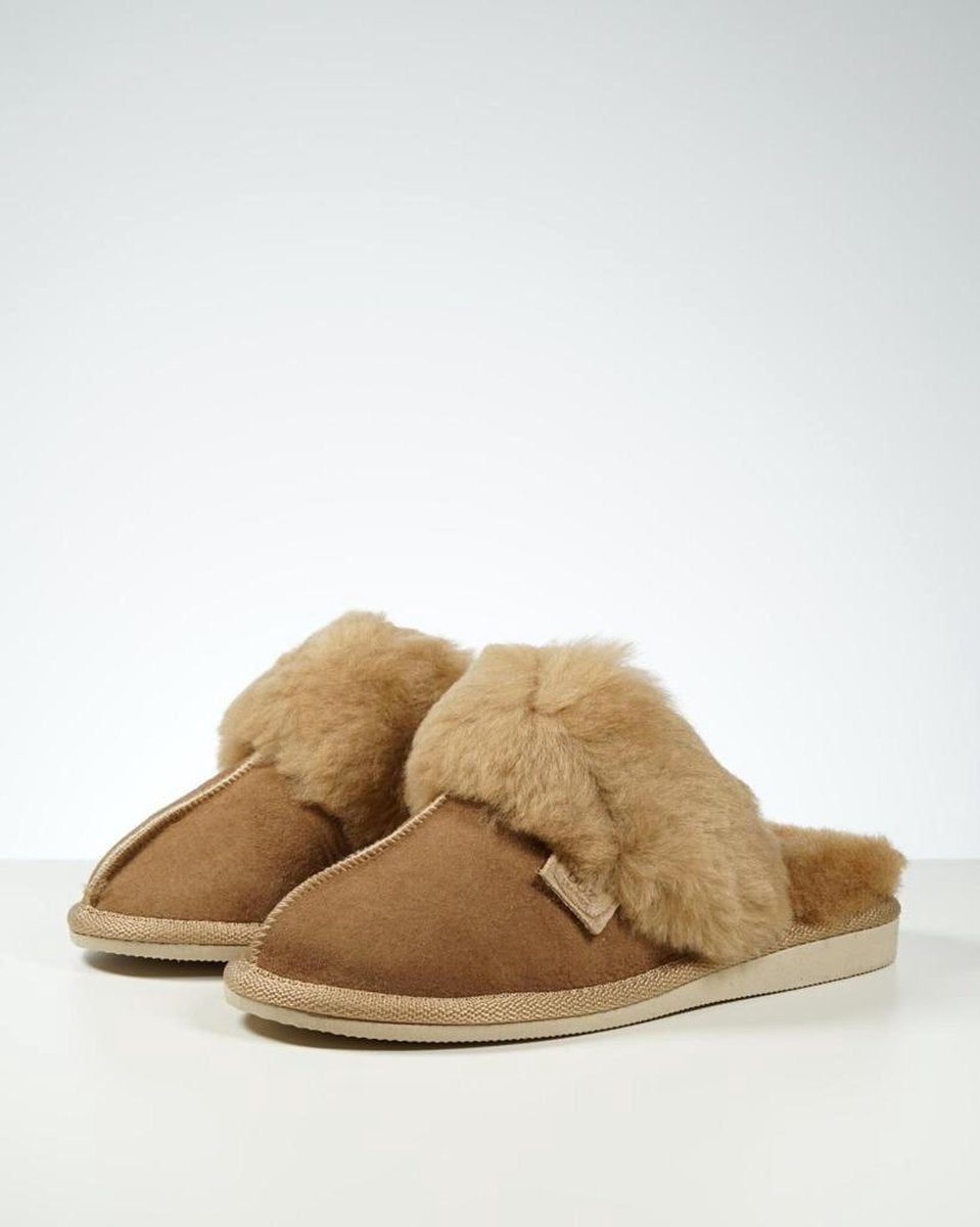 DUZ pantoffels van 100% schapenwol - laag model - instapper - instap pantoffel - suède pantoffels