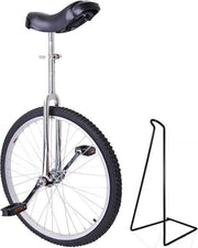 Funsport 24" Verstelbare Eenwieler + Standaard (chrome)