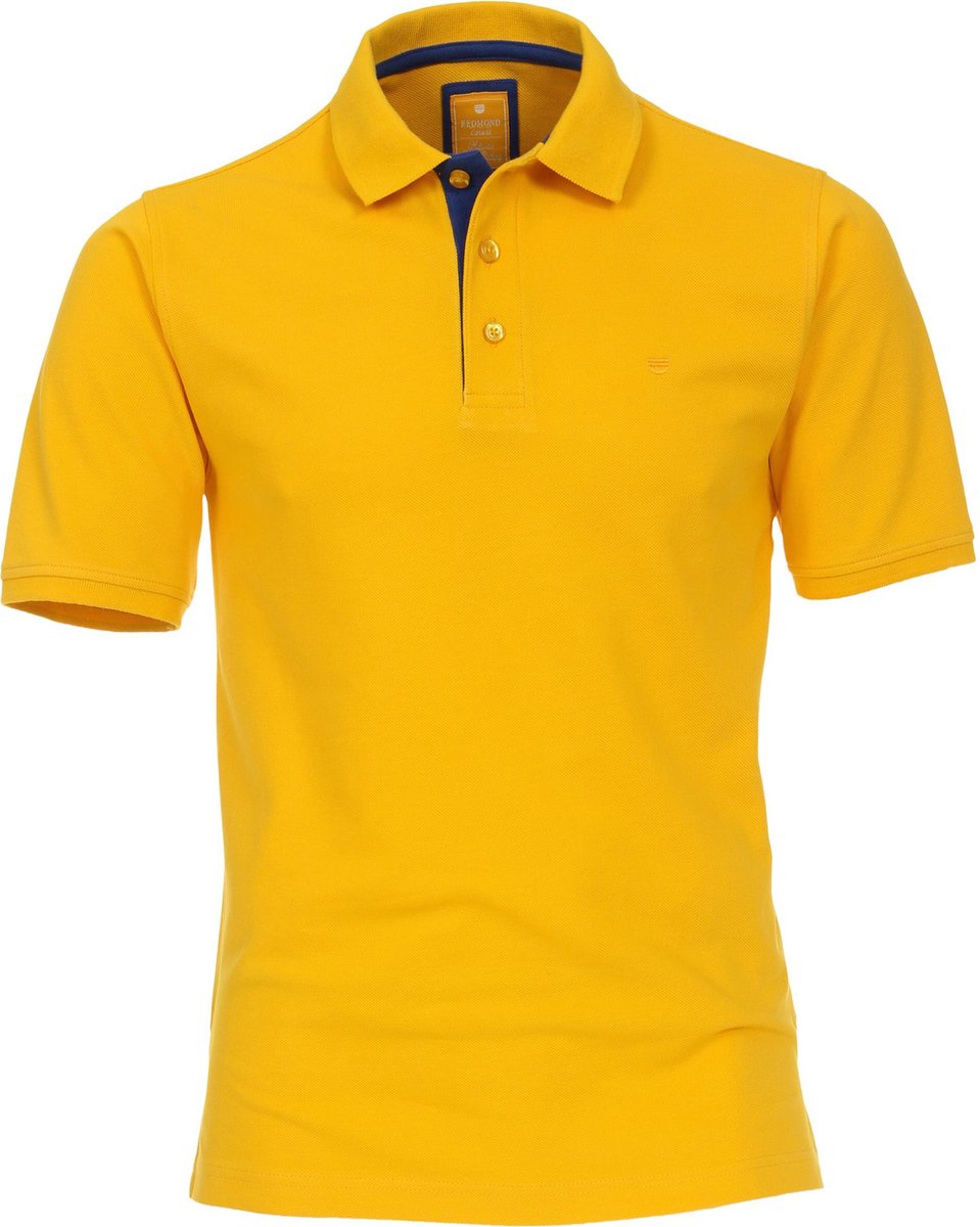 Redmond Modern Fit poloshirt - geel (blauw contrast) -  Maat: 3XL