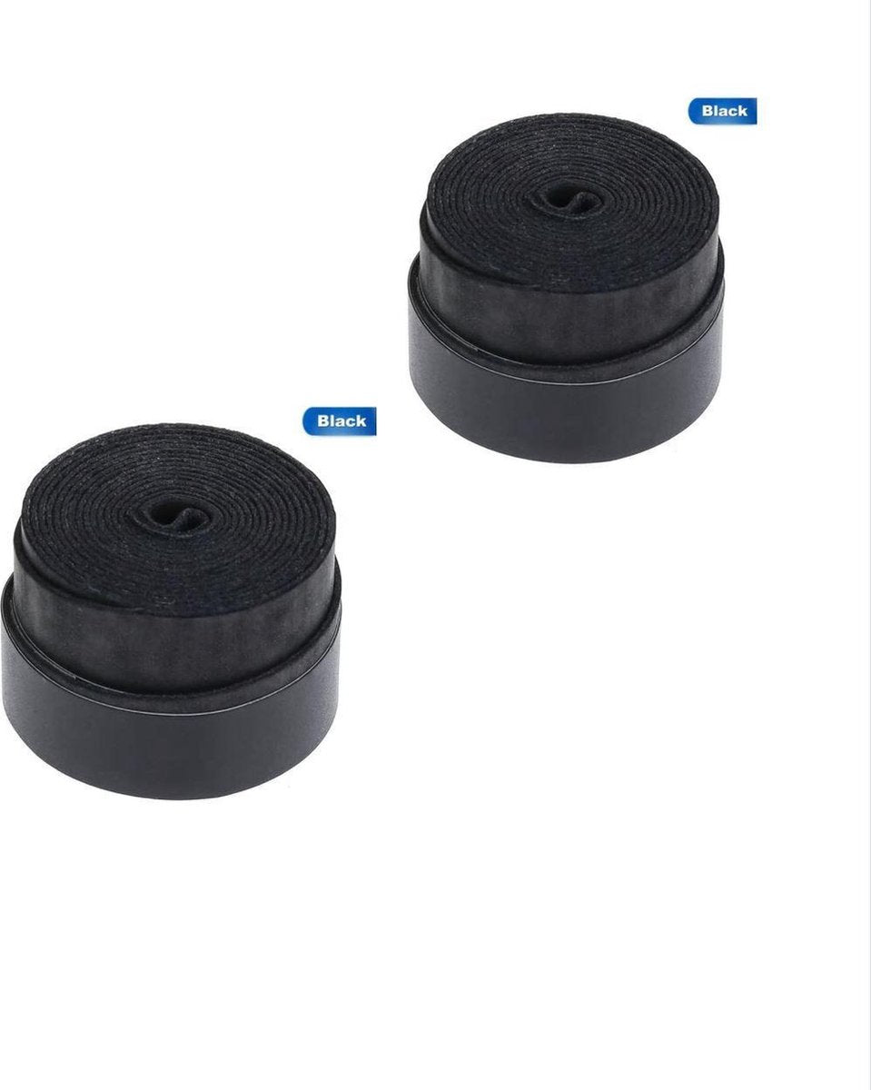 Tennis overgrip zwart 2 stuks - Racket overgrip - Tennisgrip - Softgrip - Absorberende overgrip - Tennis - Soft - Extra grip - 2 Stuks - Vernieuwde verstevigde grip