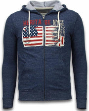 Enos Casual Vest - Embroidery American Heritage - Blauw - Maat: S
