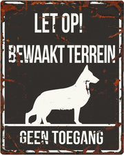 D&D Waakbord / Warning sign square german s. n Zwart 20x25cm