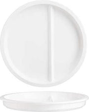 Restaurant Uni Bord met 2 vakken - Gourmetbord - Dinerbord - Ø 23 cm - Wit - 6 stuks