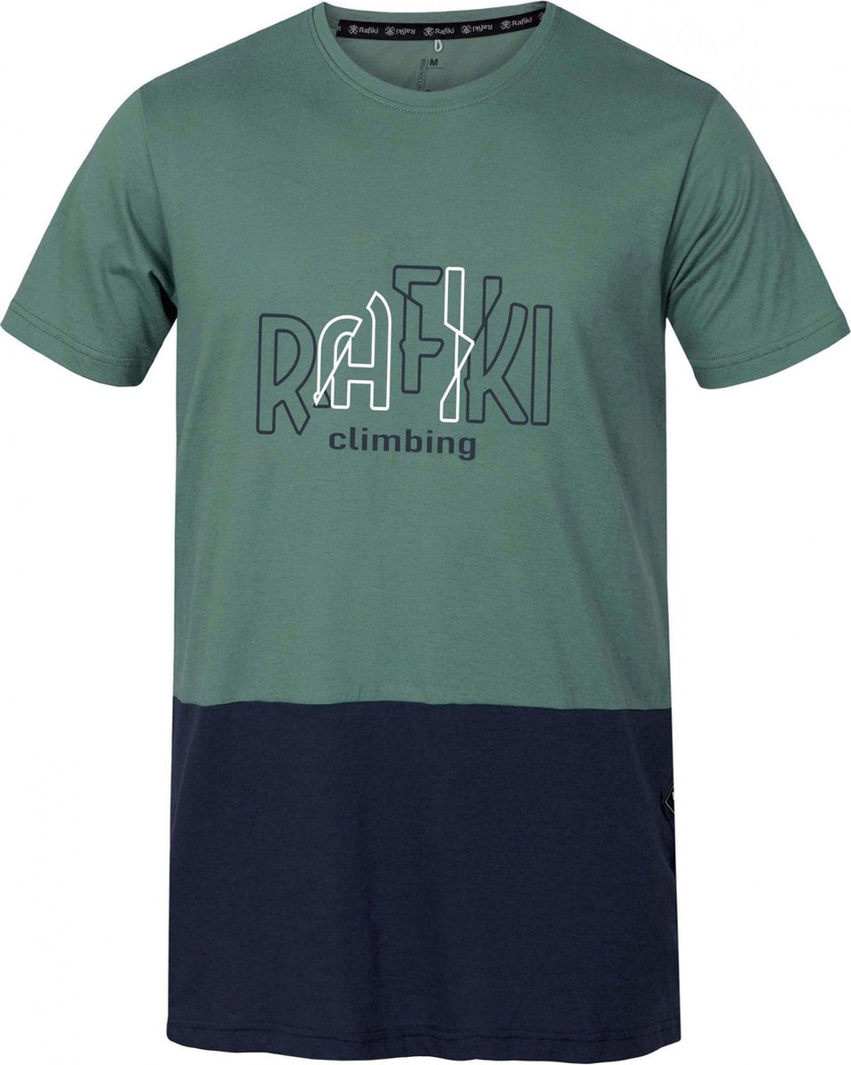 Rafiki T-shirt Rafiki Heren Modal/cotton Groen/blauw Maat M