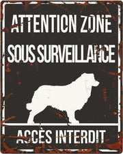 D&D Waakbord / Warning sign square collie f Zwart 20x25cm