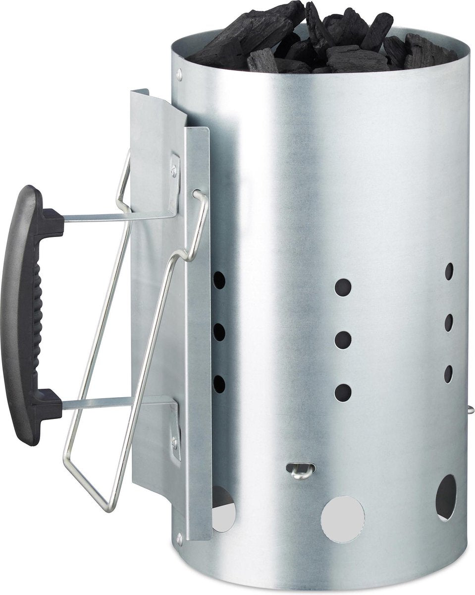 relaxdays brikettenstarter XL - bbq starter met veiligheidshandgreep - houtskool starter