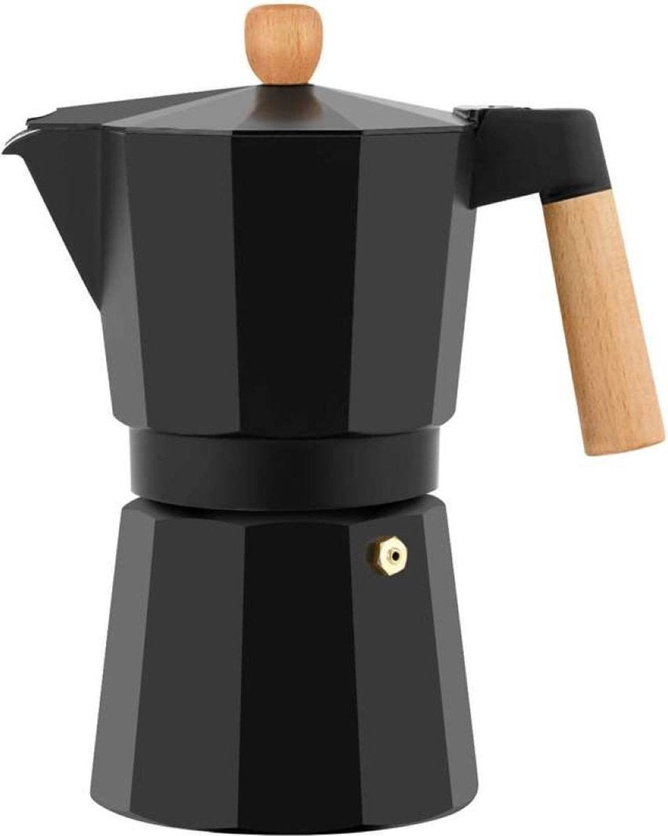 YILTEX - Espresso Kan / Espresso Maker / Espressomachine / Espressomaker Inductie / Espressomaker 6 Kops / Espresso / Koffie - Aluminium - Zwart