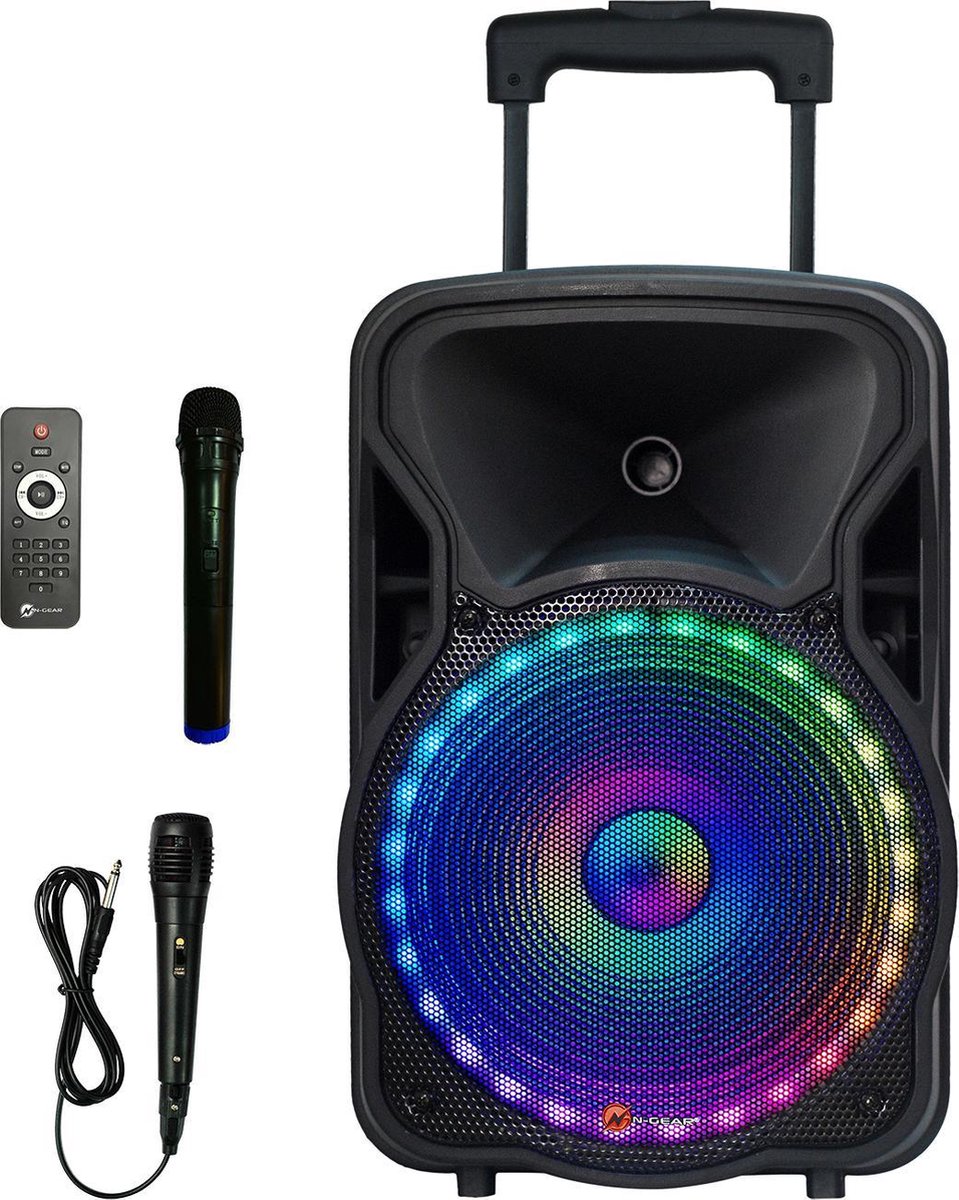 N-Gear The Flash 1205 karaoke party speaker met 2 microfoons