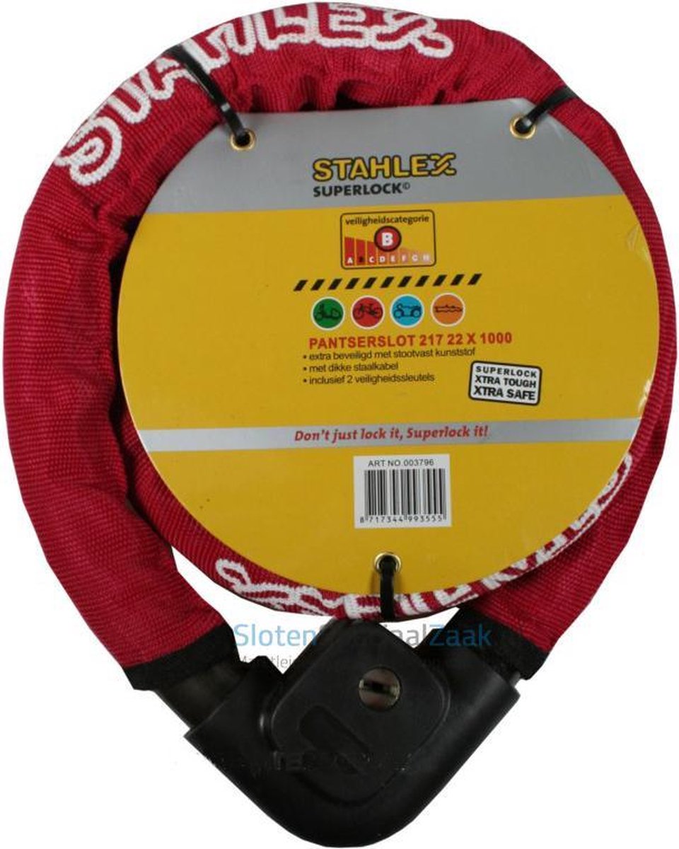 Stahlex Kettingslot 100cm - Rood