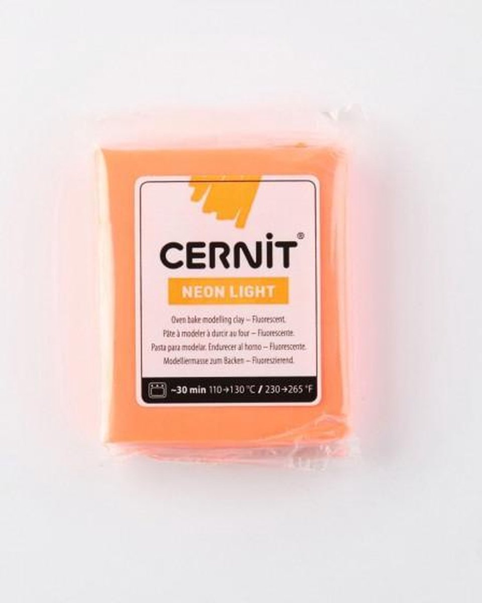 Boetseerklei Neon Oranje - Cernit Neon 56g orange - 6 stuk