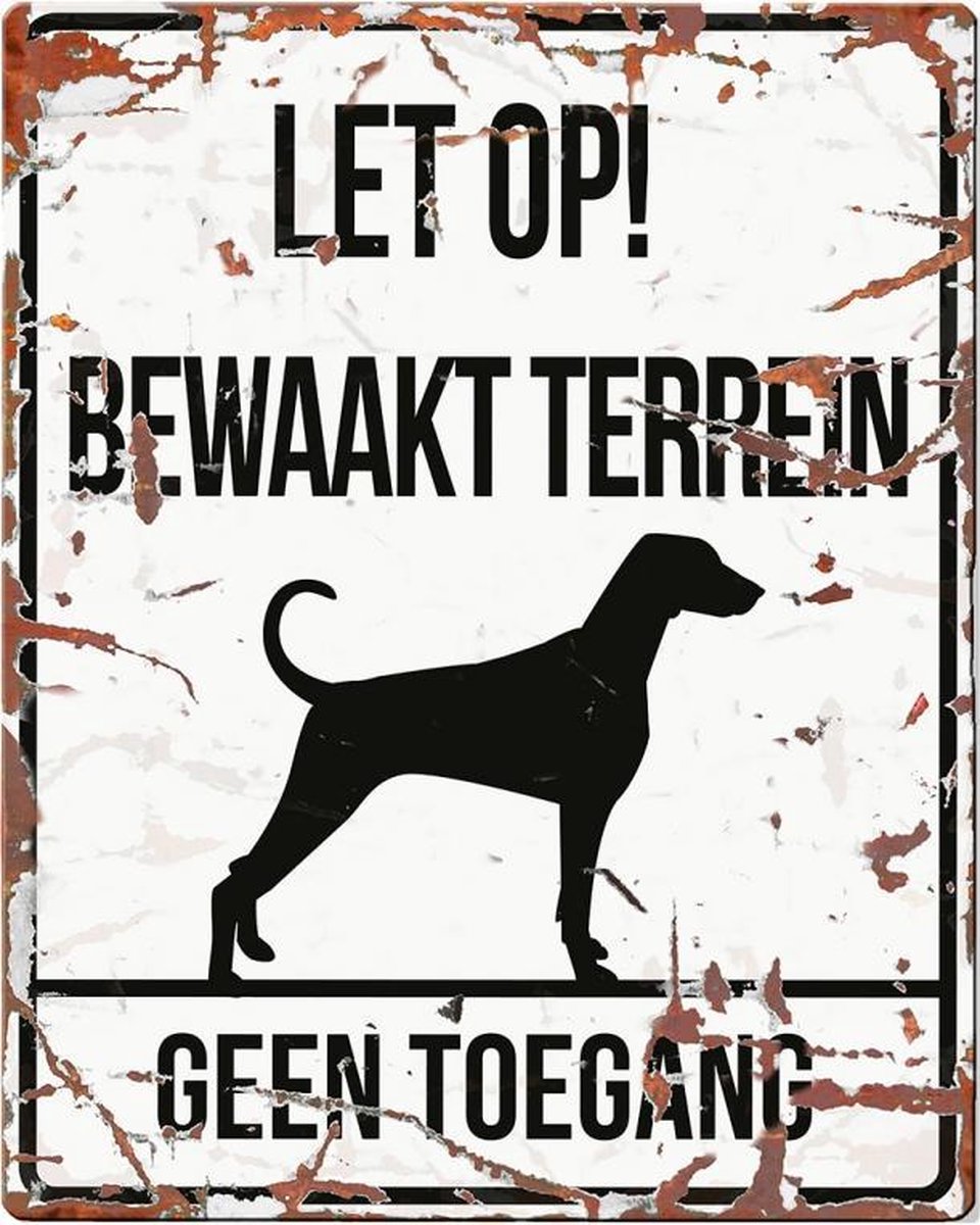 D&D Waakbord / Warning sign square dalmatian n Wit 20x25cm