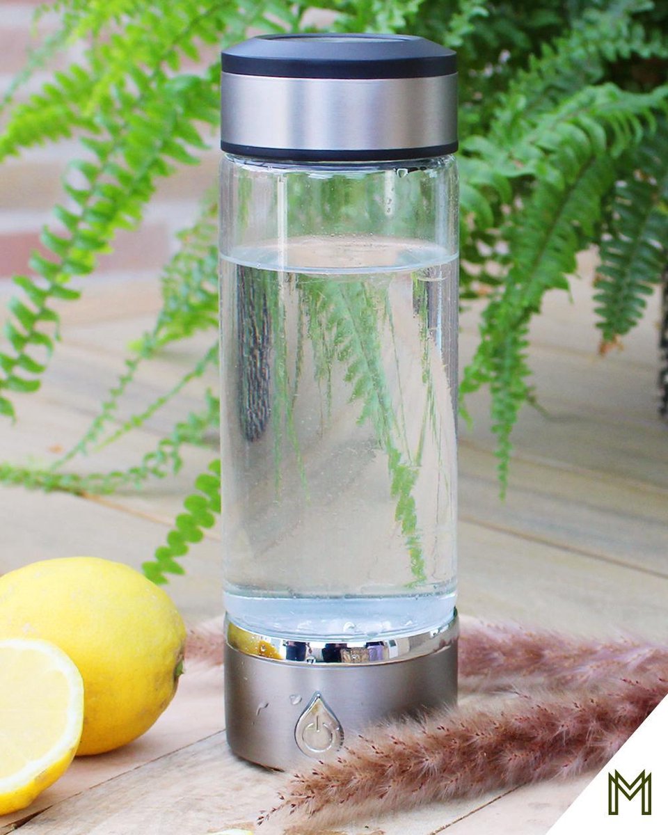 MENSMUNDI® Waterstof Generator Drinkfles – Waterfles - 450ML - Waterontharder – Zuiver Drinkwater – Waterfilter - Project Gezond – Brita - Bevordert de Stoelgang – Healthy Hydrogen Water Bottle – RVS