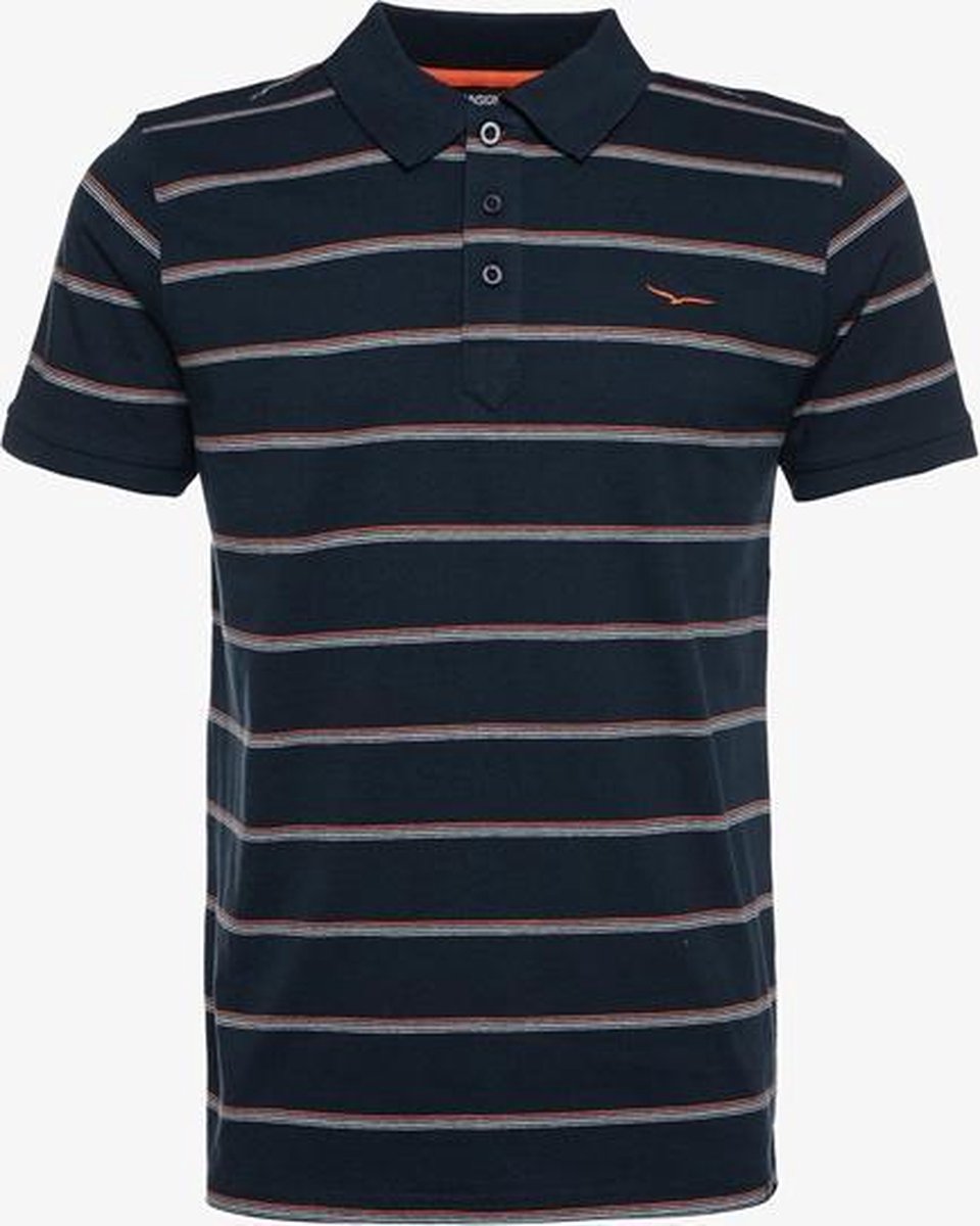 Unsigned heren polo met strepen - Blauw - Maat L