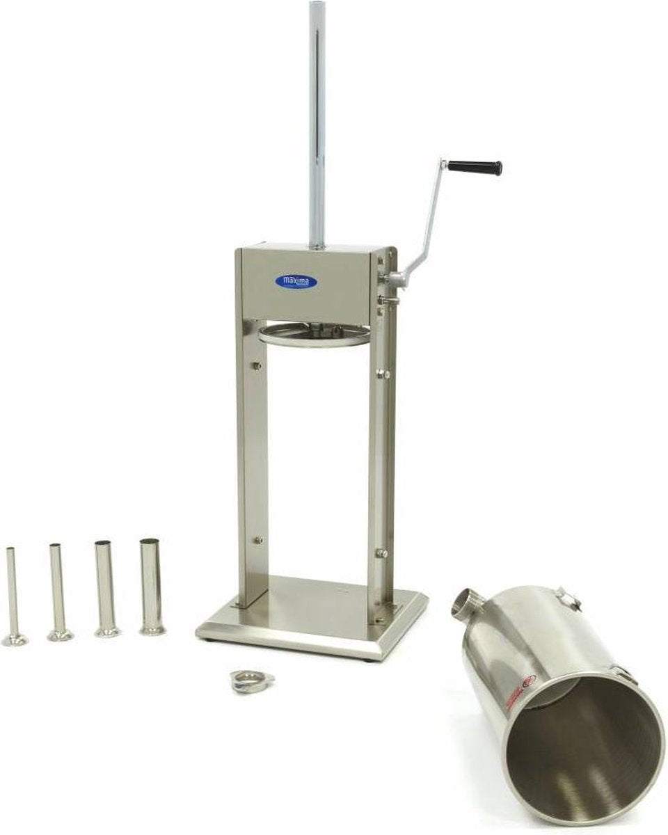 Worstenvuller 15 Liter - Verticaal - RVS - met 4 Vulbuizen - 2 Snelheden - Worstmachine / Worstvuller - Maxima
