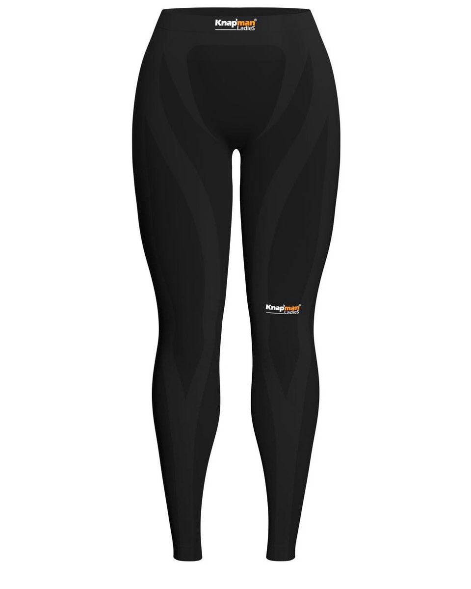 Knapman Ladies Zoned Compression Long Pants 25% Zwart | Compressiebroek lang (Legging) voor Dames | Maat XL