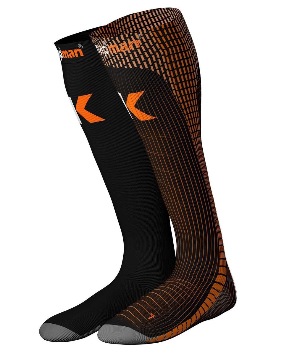 Knapman Ultra Strong Compressiekousen | Herstel- en Reiskousen | Zwart | Maat M
