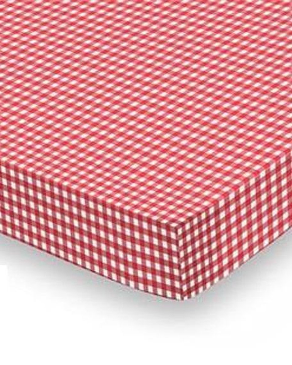 Damai Vichy Hoeslaken - Ledikant - 60x120 cm - Rood