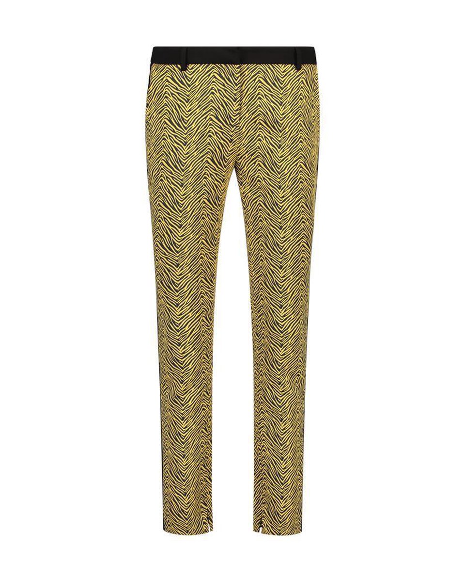 Aaiko soepele gele broek zebraprint enkelhoogte - Maat S