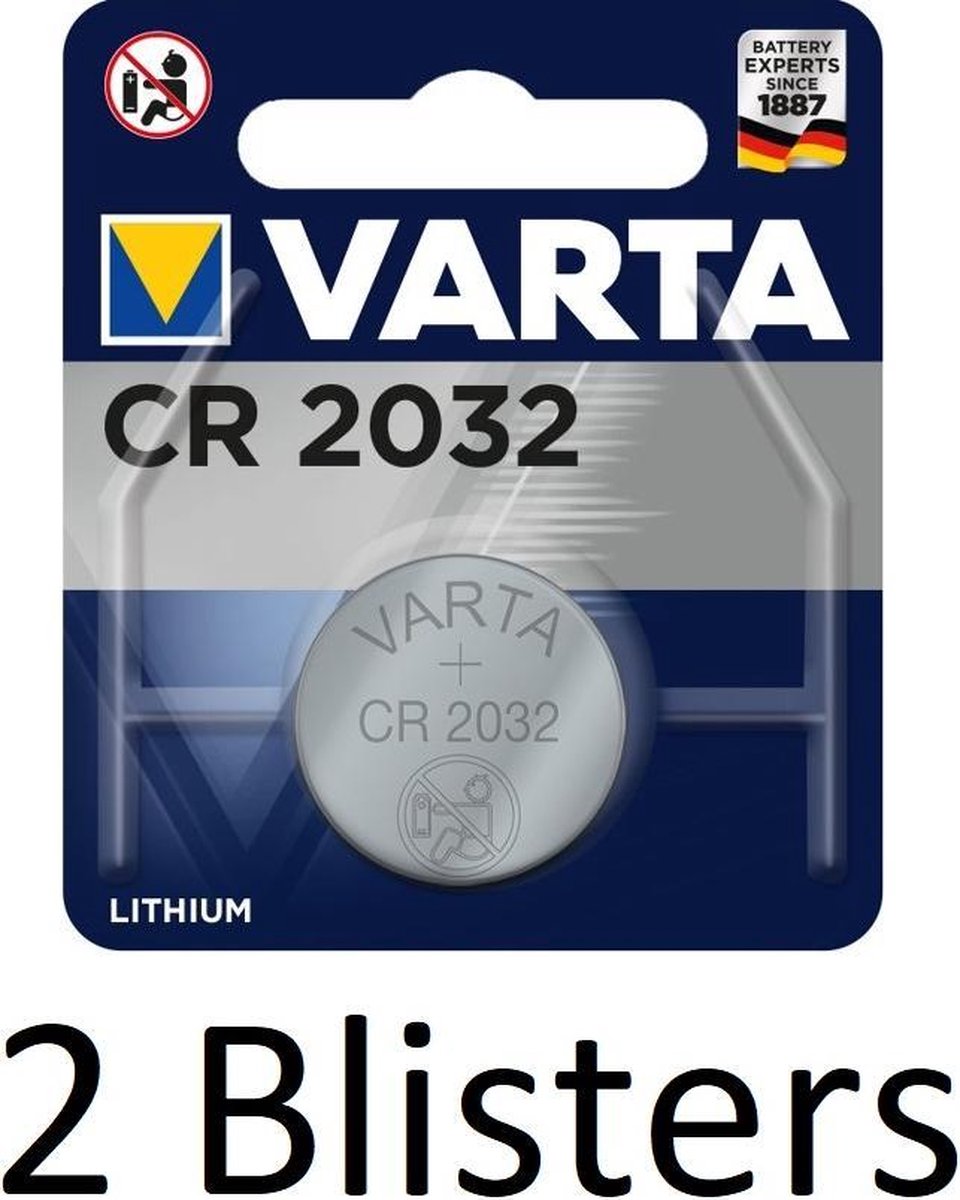 2 Stuks (2 Blisters a 1 st) Varta CR 2032 Knoopcel Batterij