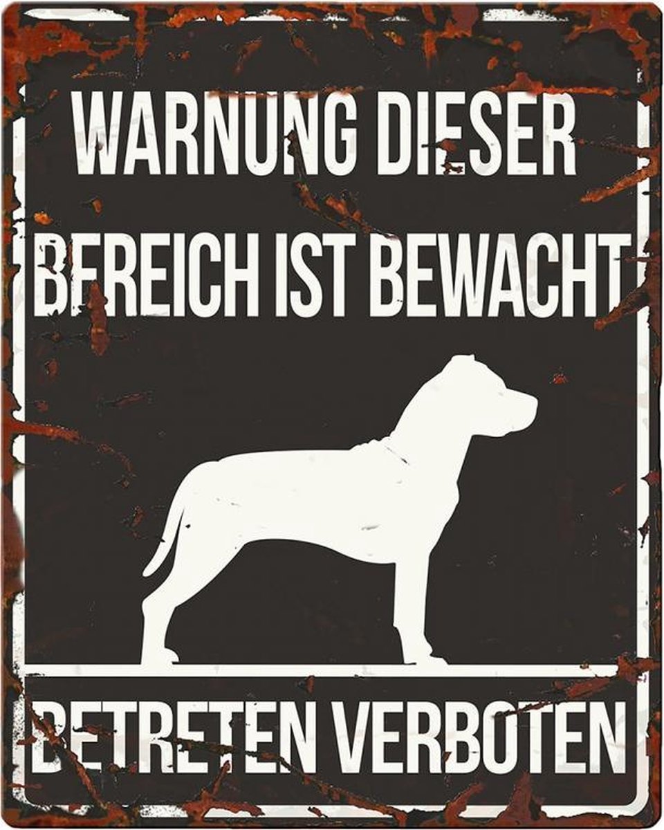 D&D Waakbord / Warning sign square stafford de Zwart 20x25cm