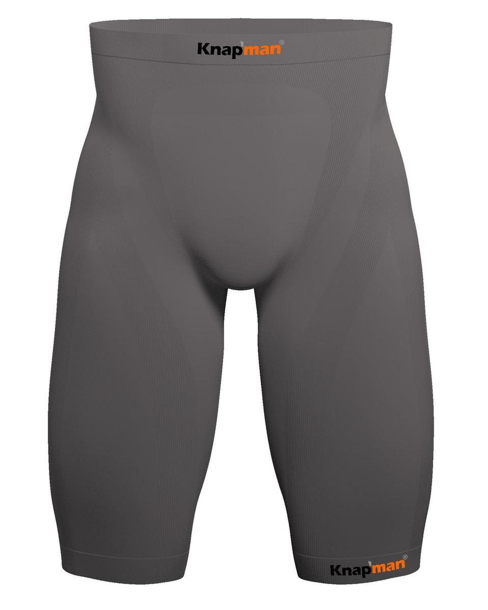 Knapman Zoned Compression Short 25% Grijs | Compressiebroek (Slidingbroek) voor Heren | Maat S